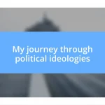 My journey through political ideologies