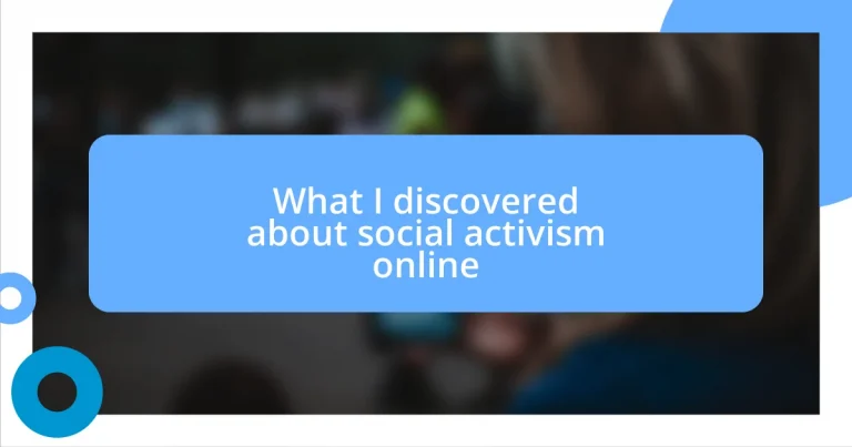 What I discovered about social activism online