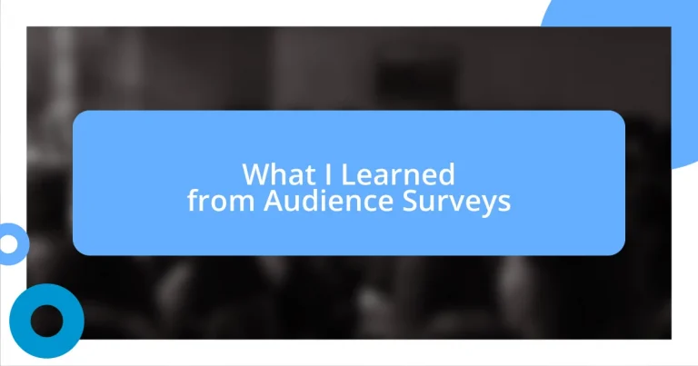 What I Learned from Audience Surveys